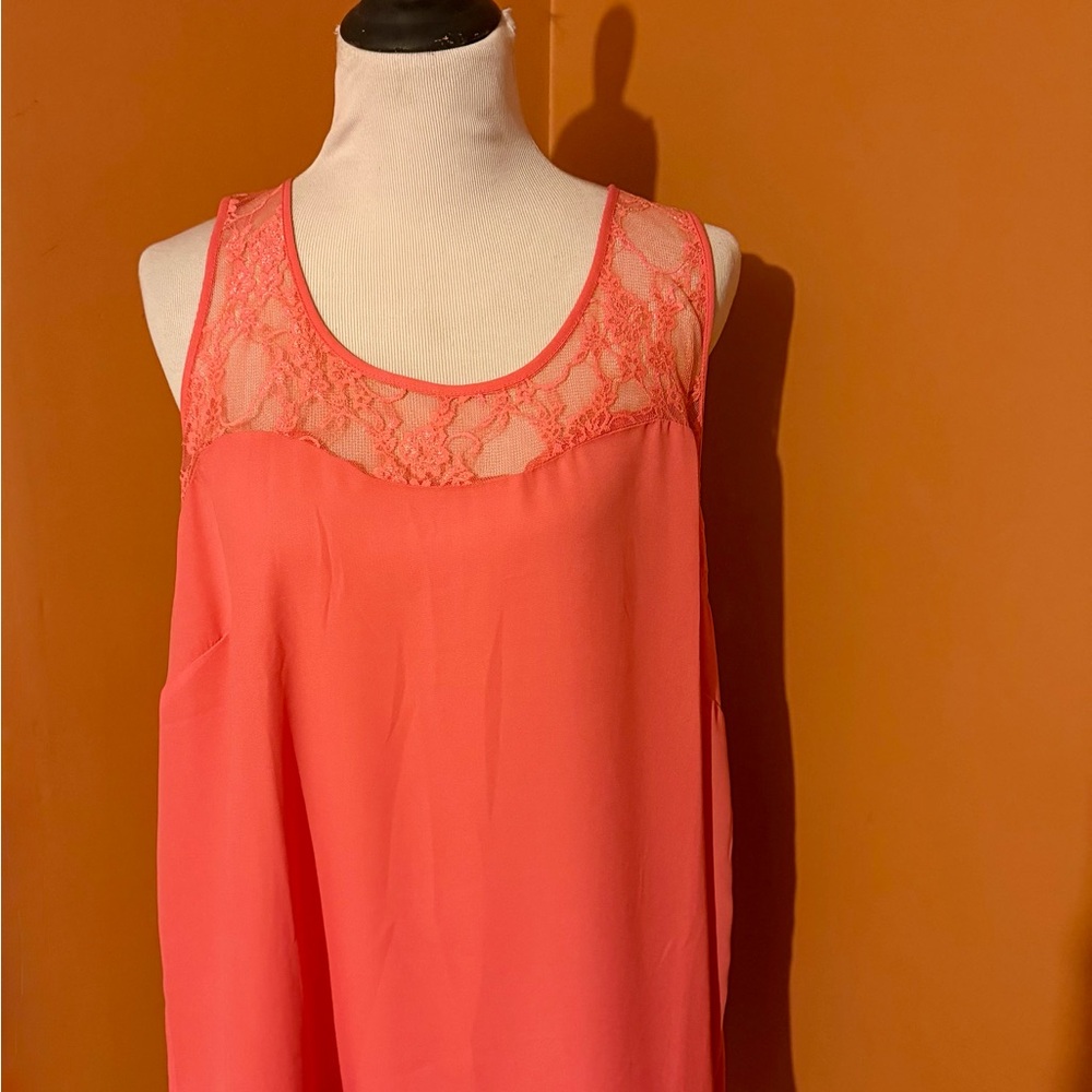 Forever 21 Coral Lace Tank Top